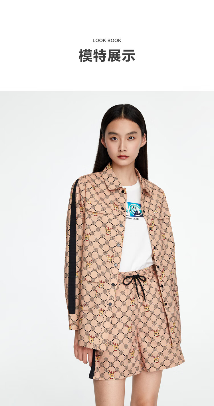 女装 风衣 比音勒芬(biemlfdlkk) 比音勒芬2021春夏新品女士满印字母