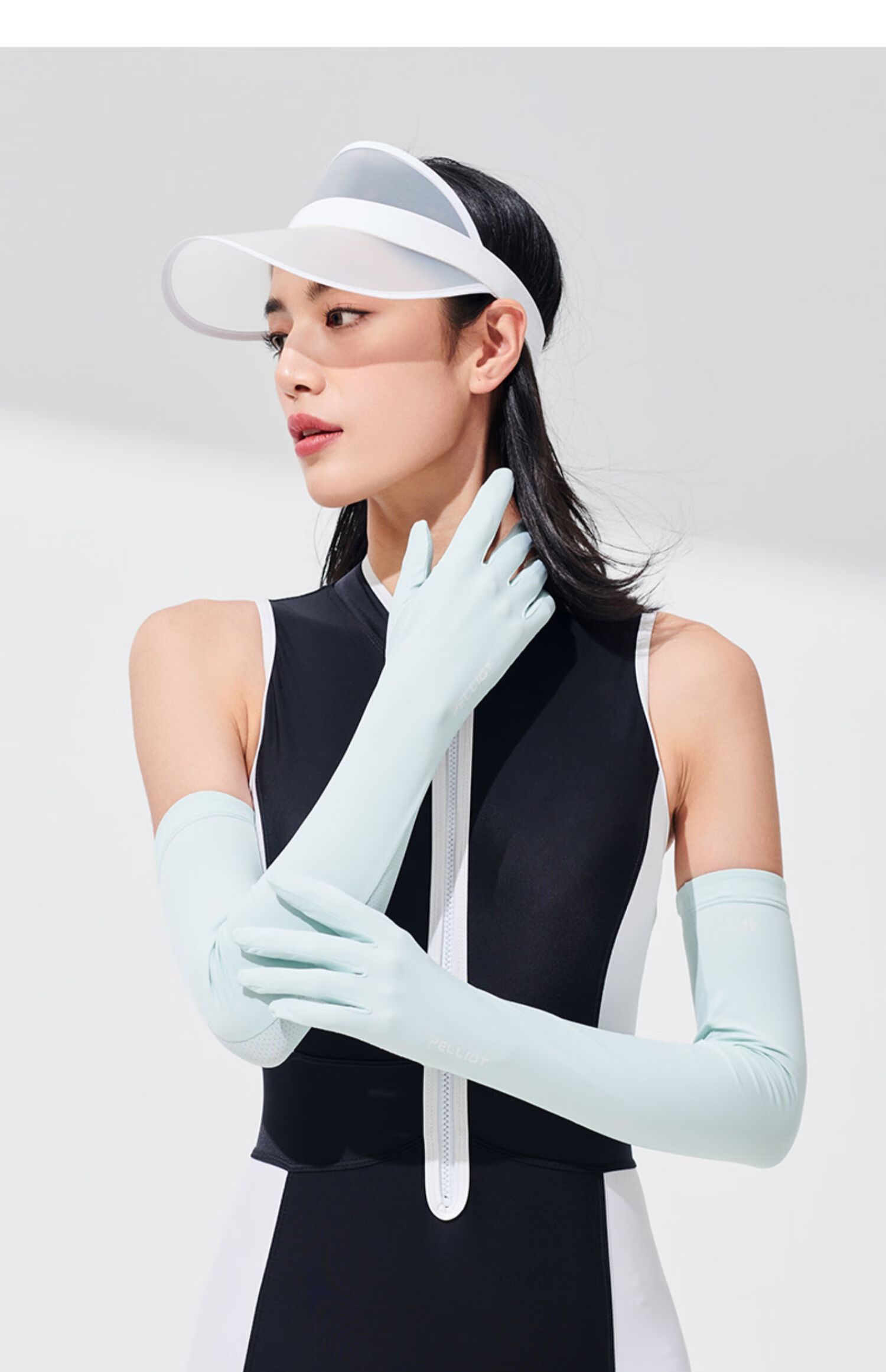 伯希和户外防晒手套夏季长款薄防紫外线开车骑行透气全指防滑冰袖