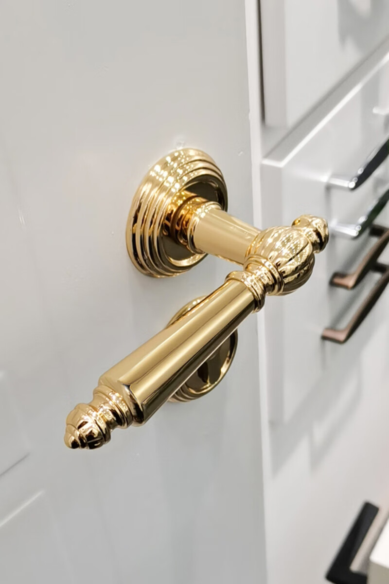 64轻奢卧室门把手美式法式复古轻奢通用室内房门卧室门静音金色门锁