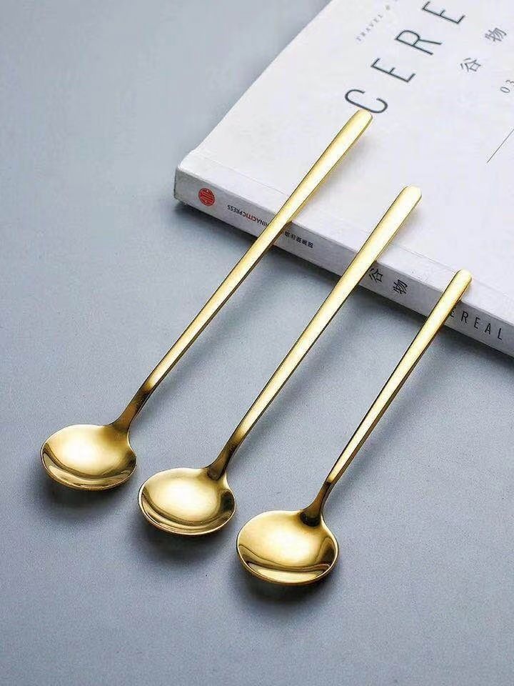 京喜好货304钛金不锈钢圆勺咖啡勺子小圆勺调味搅拌甜品奶茶沙冰调羹