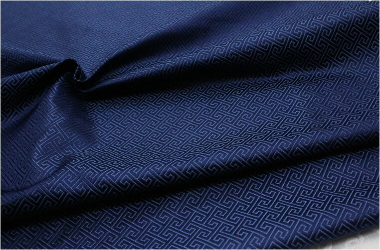 中国风唐装蒙古袍娃衣汉服包装面料手工抱枕丝绸织锦缎回纹布料深蓝