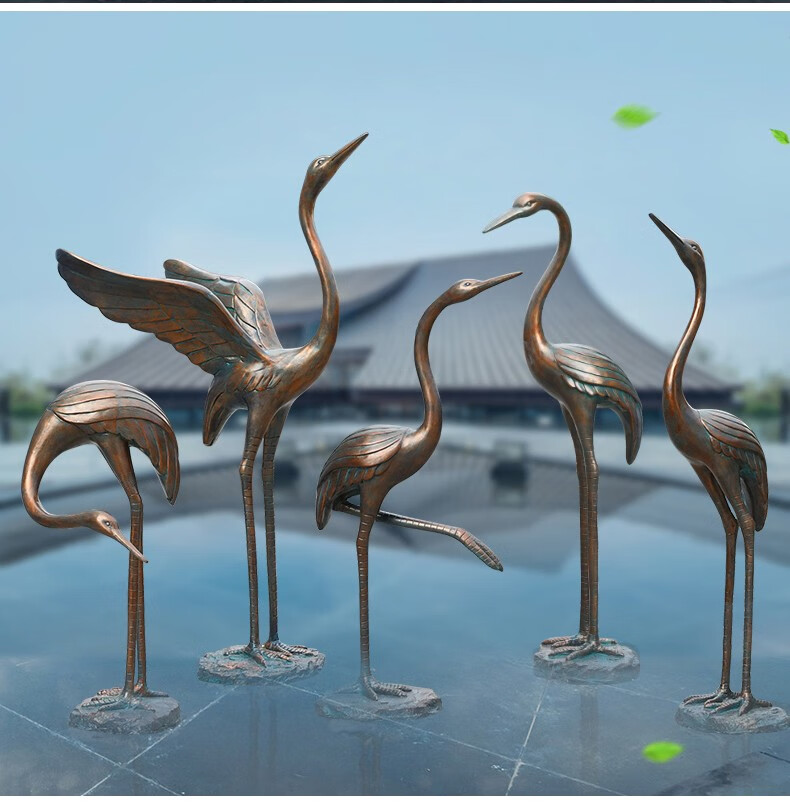 aaa特价捡漏仿真白鹭玻璃钢雕塑摆件花园别墅庭院假山水池塘景观仙鹤