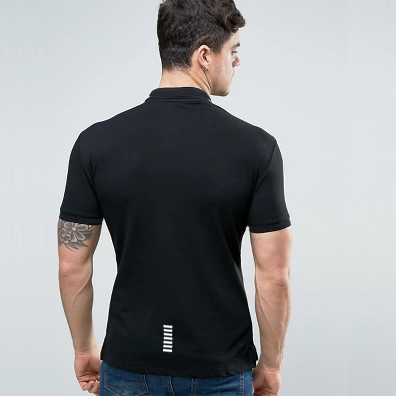 阿玛尼armani男装短袖polo衫t恤男夏季新款黑色xxl