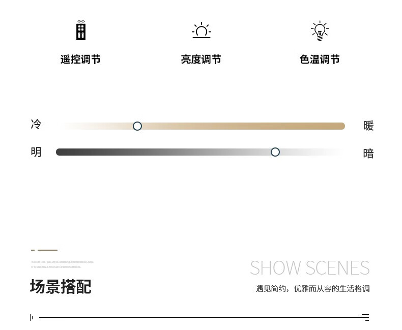 6，梵靚（FLDJL） 客厛吊燈現代簡約大氣2022年新款網紅日落投影燈的 白色12頭-120CM-96W-三色變光