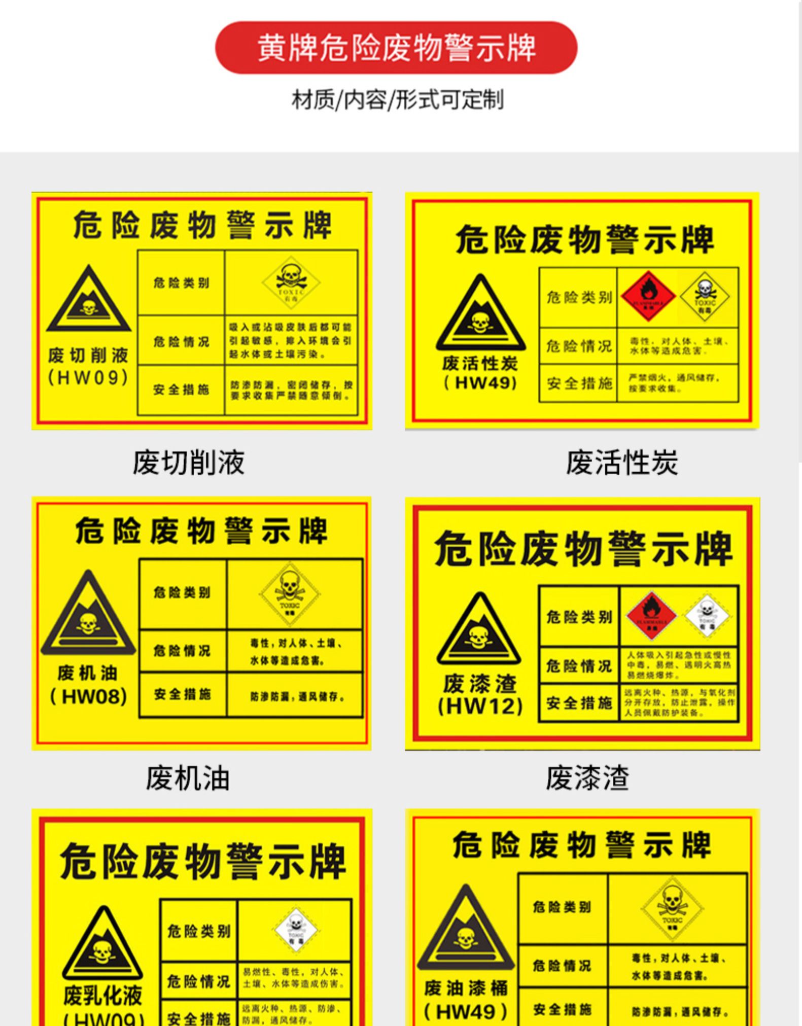 危废间标识牌危险废物标识牌危废间全套警示牌化学品危险品储存间存放