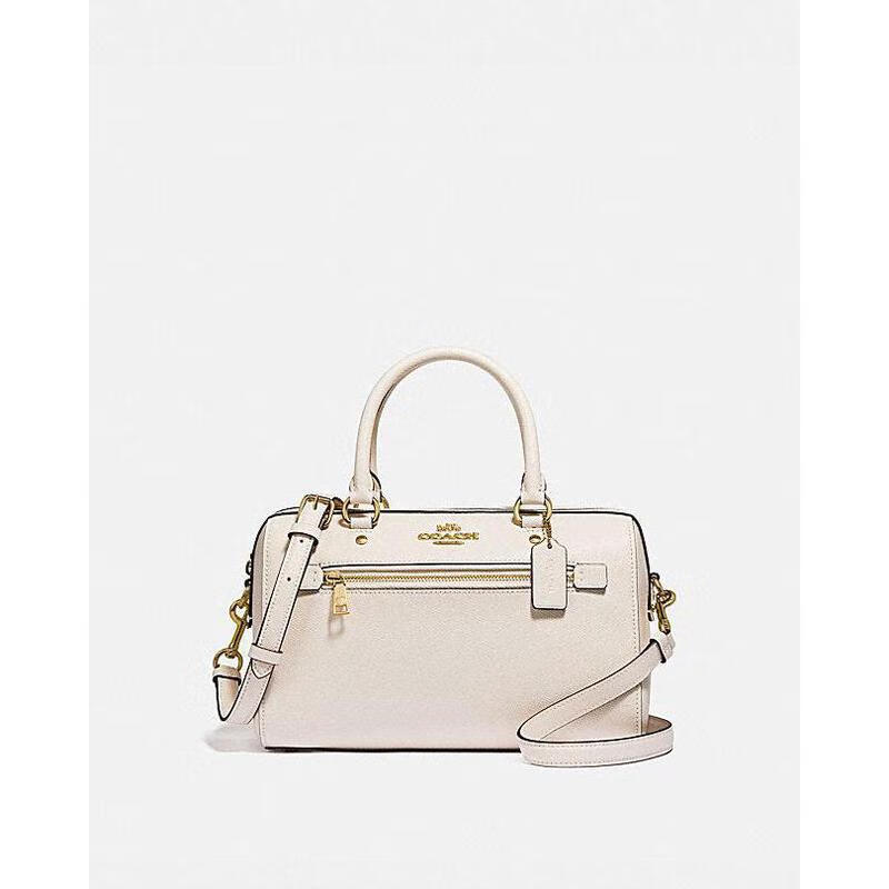 蔻驰(coach) 奢侈品女士中号波士顿桶包单肩手提包白色牛皮革f79946