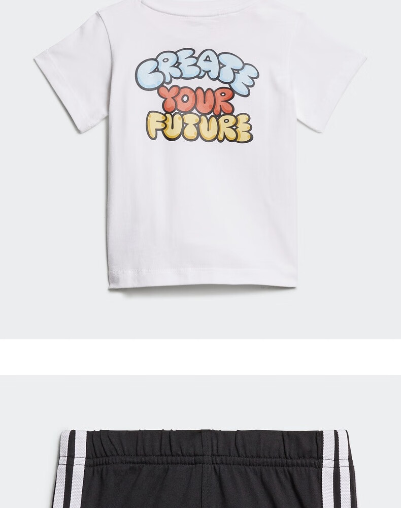 阿迪达斯adidas 三叶草kevin lyons联名婴童运动短袖套装h22619 h