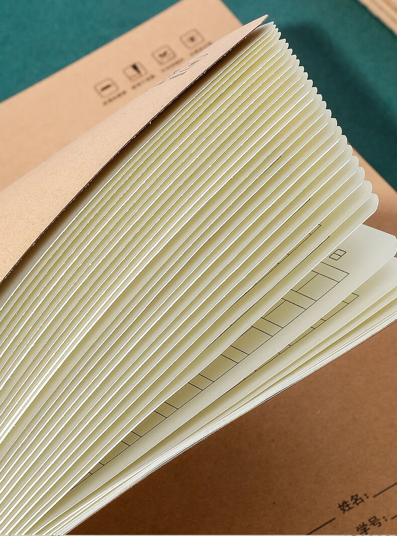 柏拉图加厚16k牛皮封面作业本中小学练习语文数学作文英语本薄32k缝线