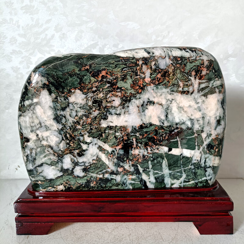 宏火阁礼品 奇石青海七彩石观赏石天然原石摆件国画石乔迁办公居家