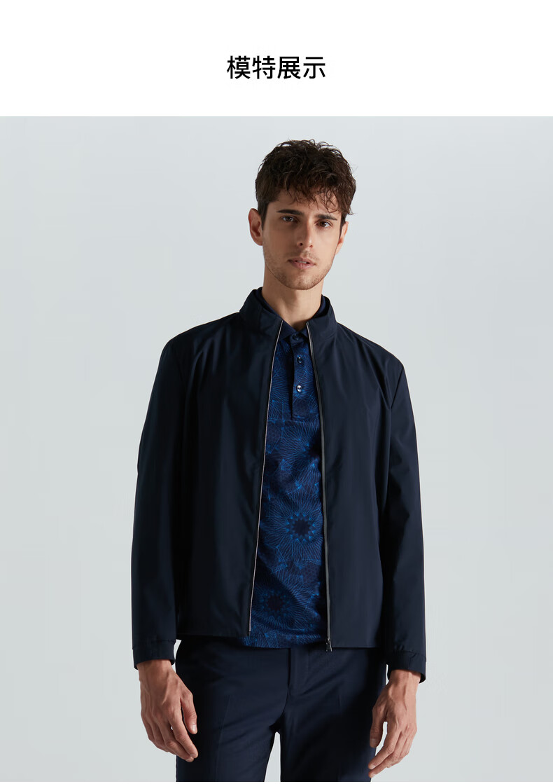 劲霸男装夹克2021春装新品男士商务休闲短款立领薄外套男bkdd1381 深
