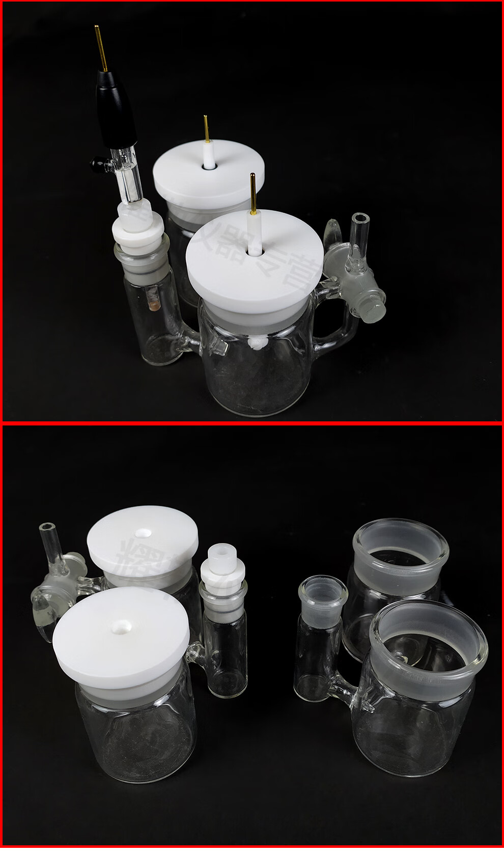 三口h型电解池密封三电极电解池非密封砂芯电解池三电极体系电解槽