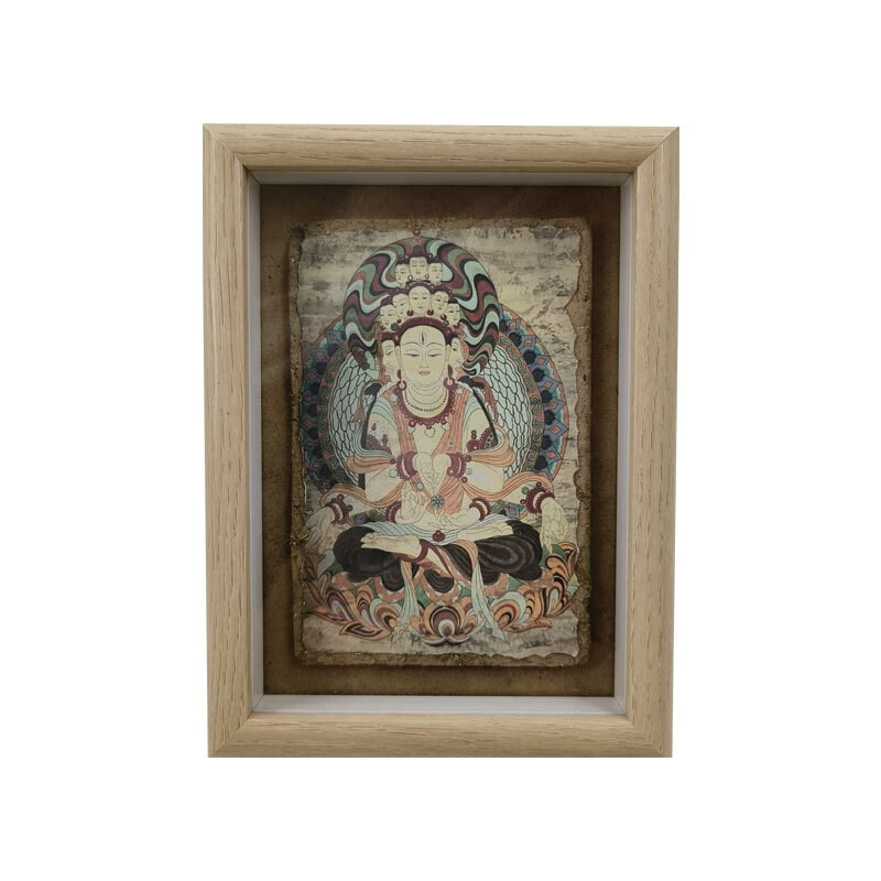 敦煌泥板画文创手工墙皮画手绘家居摆件泥版画版画国潮礼品 5 小号57