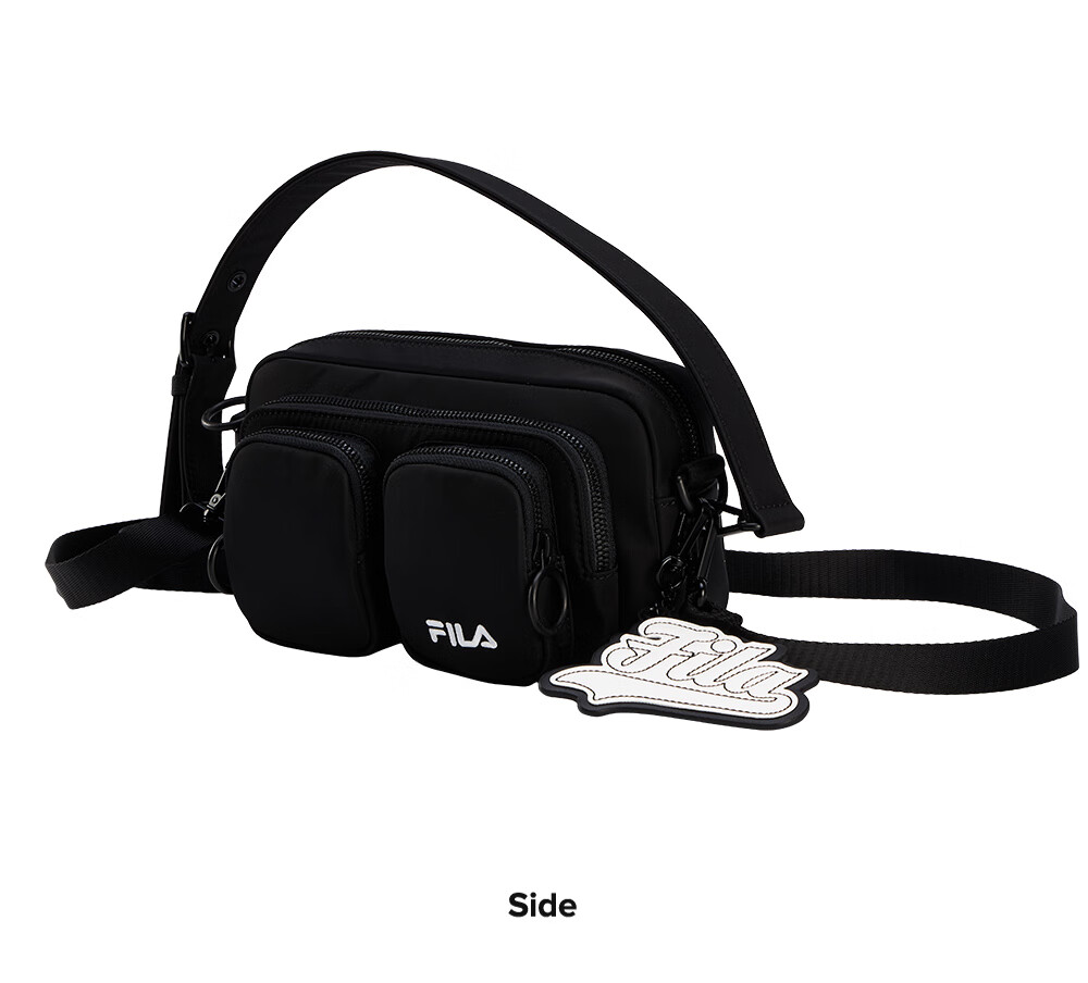 filafusion斐乐潮牌情侣挎包夏季新款时尚男女单肩斜挎包包深黑bk