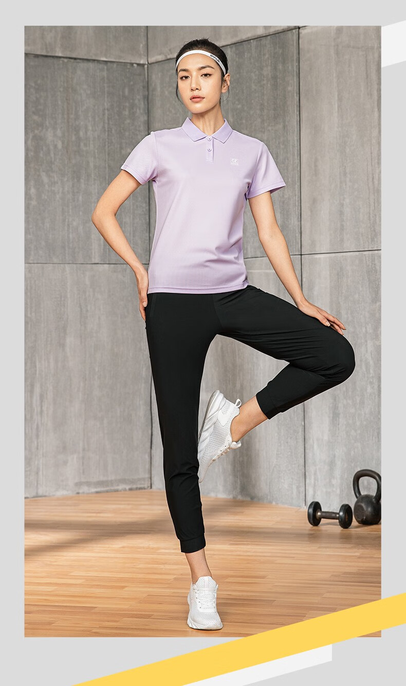 361运动t恤女2021夏季新款polo衫常规休闲上衣翻领透气短袖羽白m