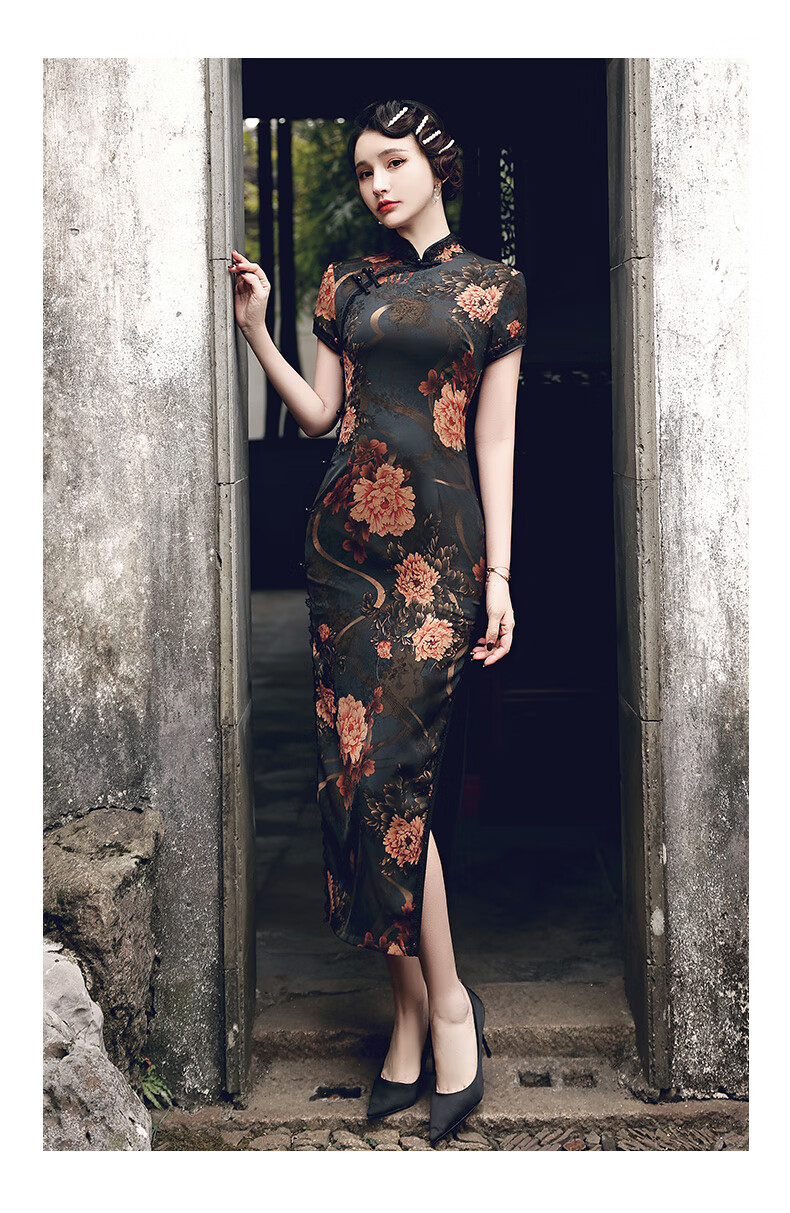 mlcriyg旗袍女品牌女装民国老上海2021夏季新款气质高端复古中国风