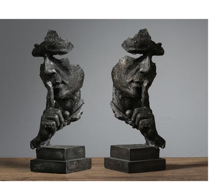 沉默是金创意工艺品酒柜办公室客厅家居装饰品艺术小摆件 砂岩思考者