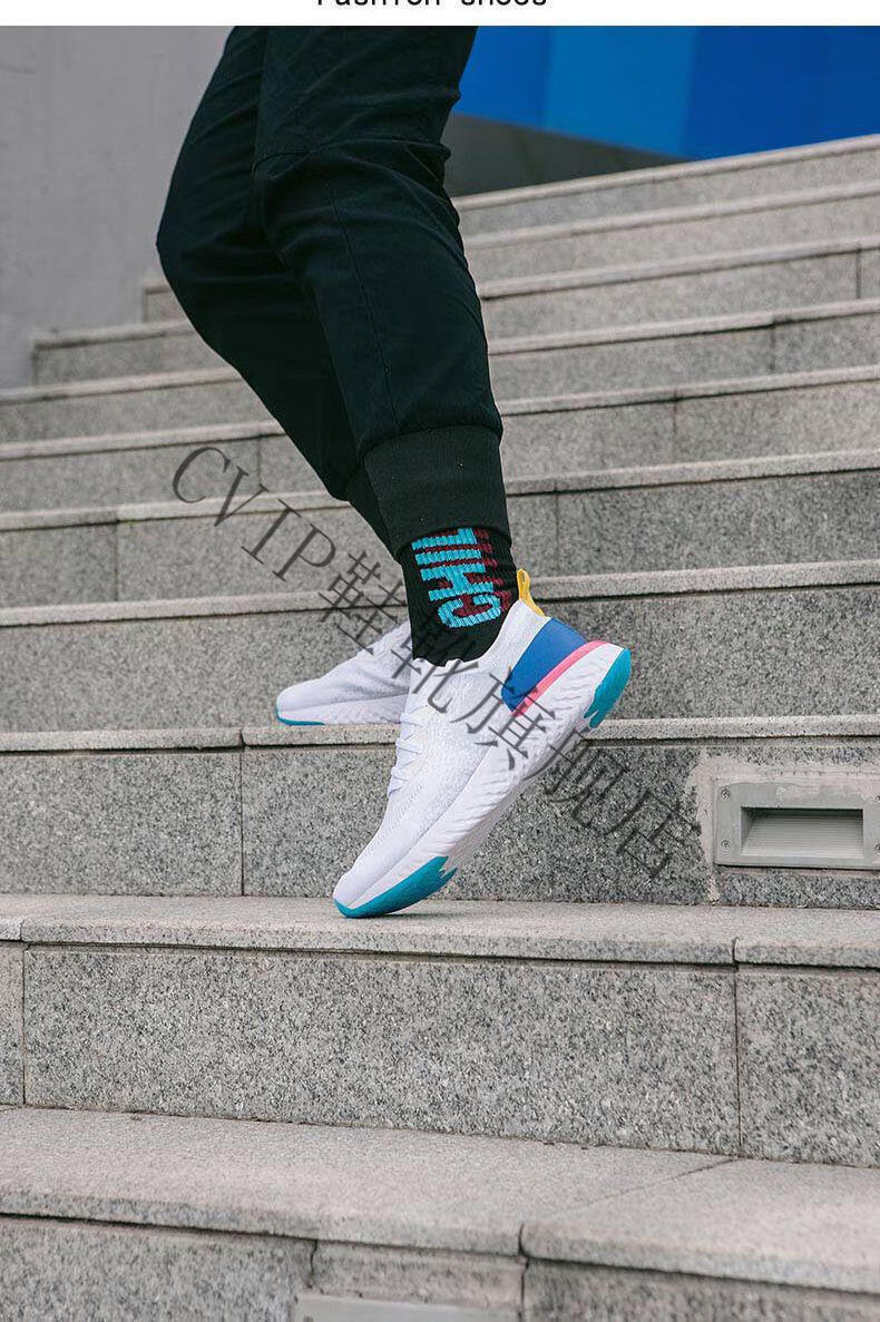 新款瑞亚epic react flyknit一代男鞋女鞋透气运动鞋轻便跑步鞋 黑白