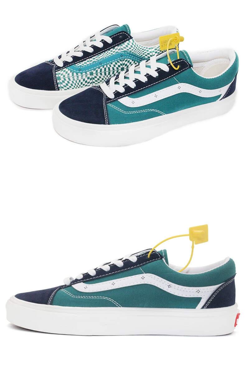万斯(vans)帆布鞋男鞋夏款透气蓝绿鸳鸯鞋男低帮板鞋 独角兽 36【图片