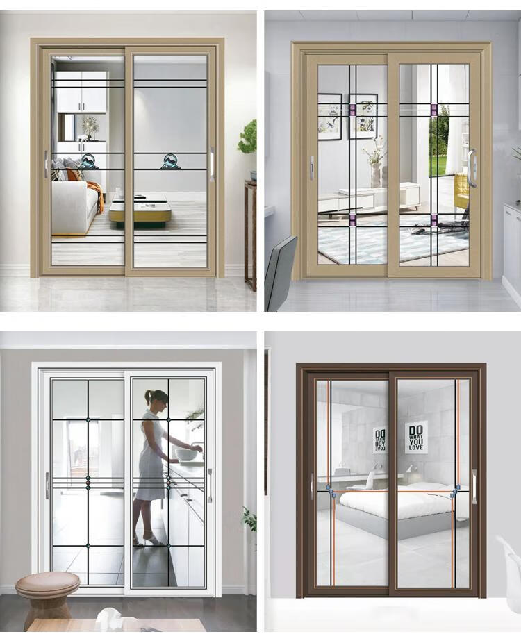 圣诺熊厨房推拉门现代简约新款阳台隔断钛镁合金玻璃移门定制家用5535