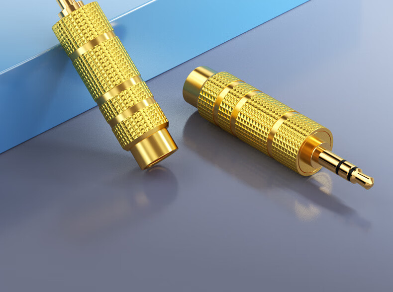 橙电65转35音频线转接头65mm公转35mm母音频转换头电钢琴吉他连接线