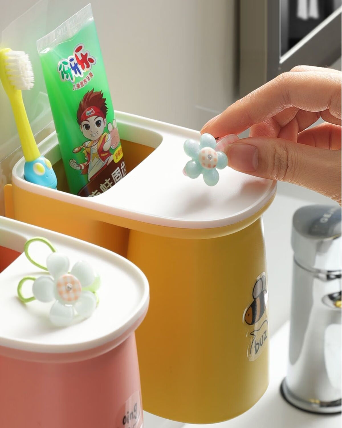 生活日用 浴室用品 fzcy 儿童漱口杯刷牙杯卡通洗漱杯家用简约挂墙式