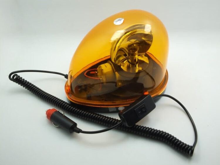 蜗牛旋转警示灯带声强磁吸顶爆闪灯工程施工车载报警灯12v24伏黄光12