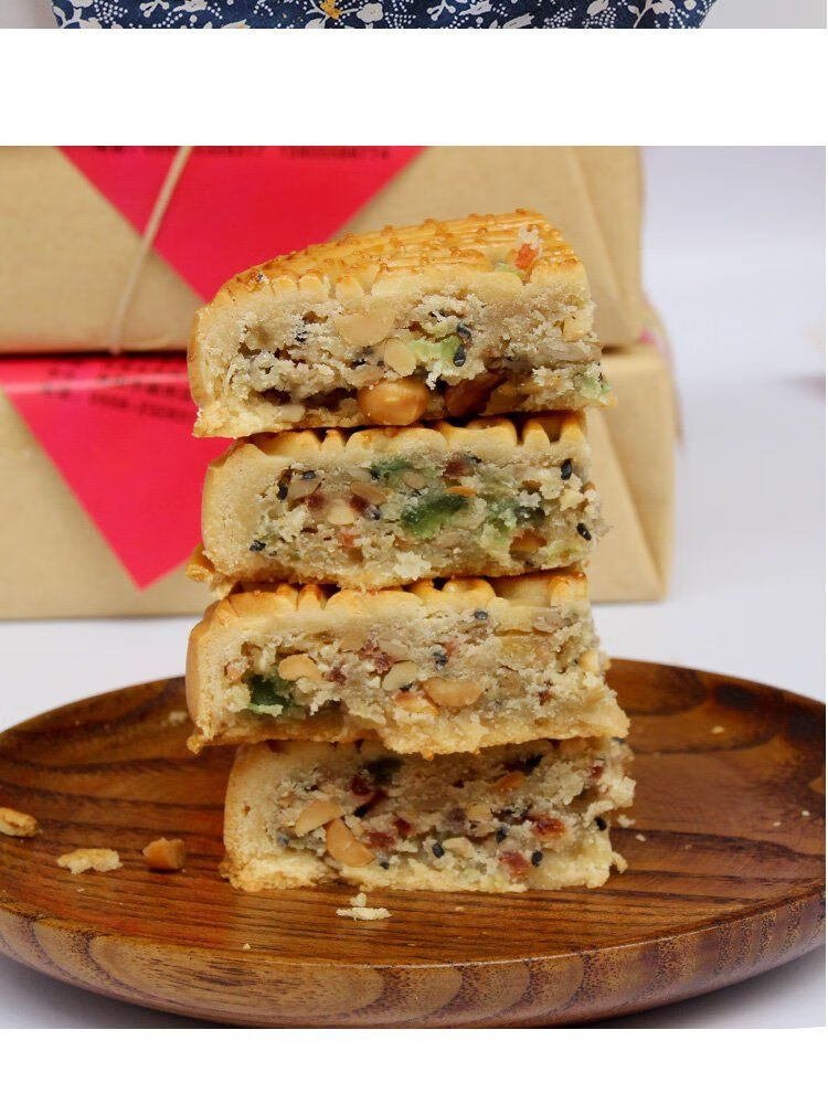 安徽阜阳特产中秋老式手工冰糖青红丝大五仁月饼麻油老式大五仁月饼2