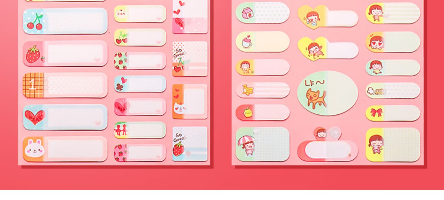 卡通防水姓名贴小学生儿童自粘手写标签贴纸可爱幼儿园衣服书本班级贴