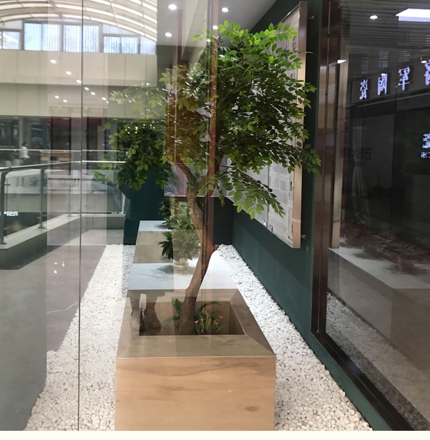 菲落 仿真石榴木红梅花树客厅商场室内装饰假树舞台道具落地摆放 高2