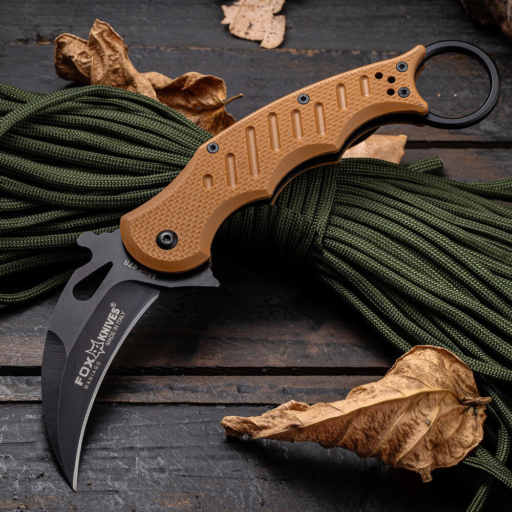 意大利狐狸(fox) g10柄爪子刀爪刀训练练习爪刀 折叠爪刀 karambit