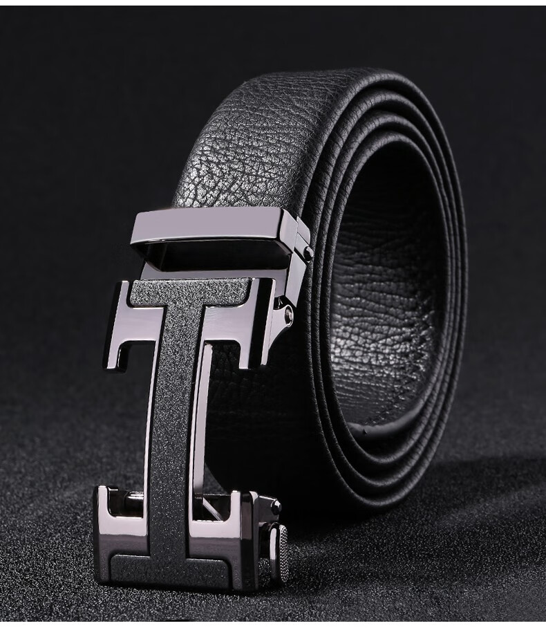 joep男士头层牛皮自动扣h工字扣皮带商务高档裤腰带金扣