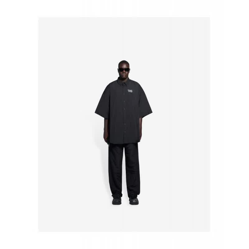 巴黎世家balenciaga 衬衫男士奢侈品徽标印花工艺衬衫 1000 uni【图片