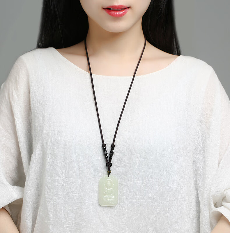 古甄轩和田玉白玉十二生肖守护神吊坠白玉玉牌双面雕刻属相生肖龙蛇