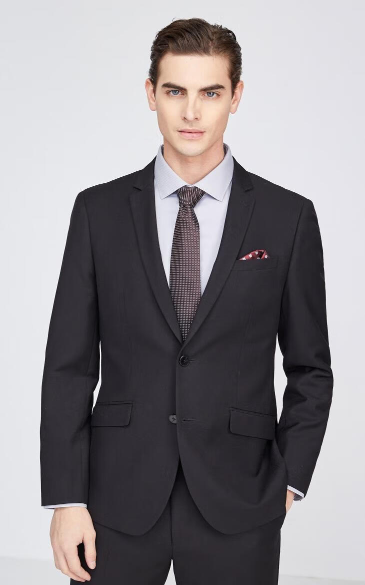 selected思莱德男士新品合体版型平驳领商务正装西服s42015x505深蓝色