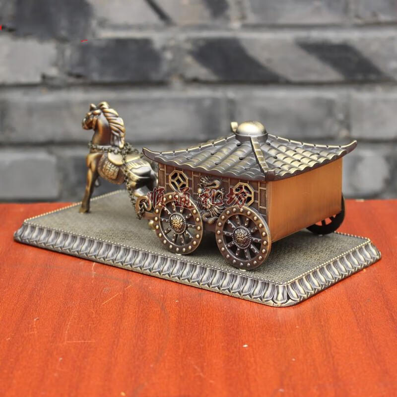 顺通礼坊宇卓 金属马拉车熏香炉 合金熏香炉 马车创意家居工艺品摆件