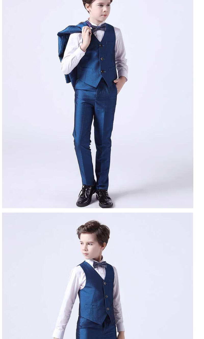 诗迪仕高端钢琴比赛演出服 男童儿童西装套装花童三件套小男孩钢琴