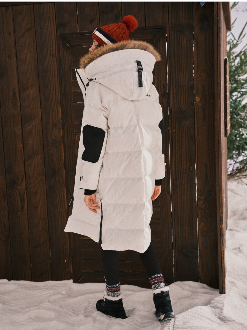 teenieweenie小熊连帽羽绒服中长款环保再生面料厚款保暖外套女装