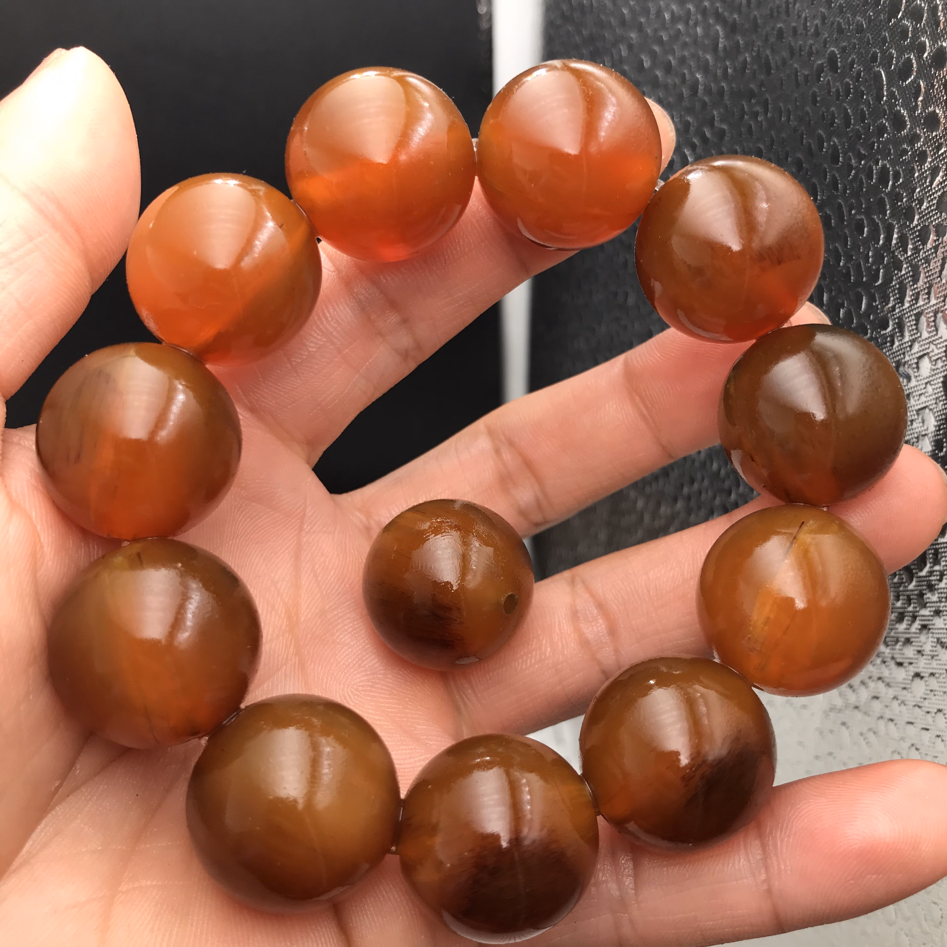 文玩收藏真品旋羚血丝羊角手串佛珠手链民族风男女情侣 羚羊角手串sn