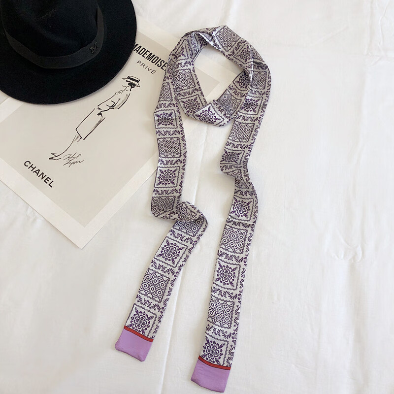 香港专柜原创定制气质潮牌迪丽热巴明星同款多功能长条小丝巾腰带女