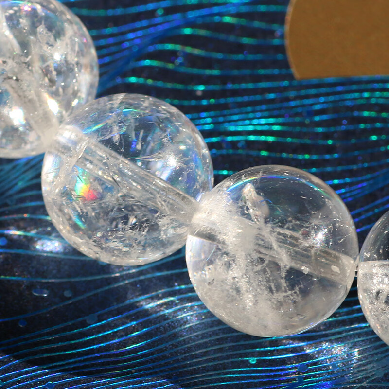 天然白阿赛手链梵天透体高频能量水晶疗愈摆件灵修冥想石白阿塞 梵天