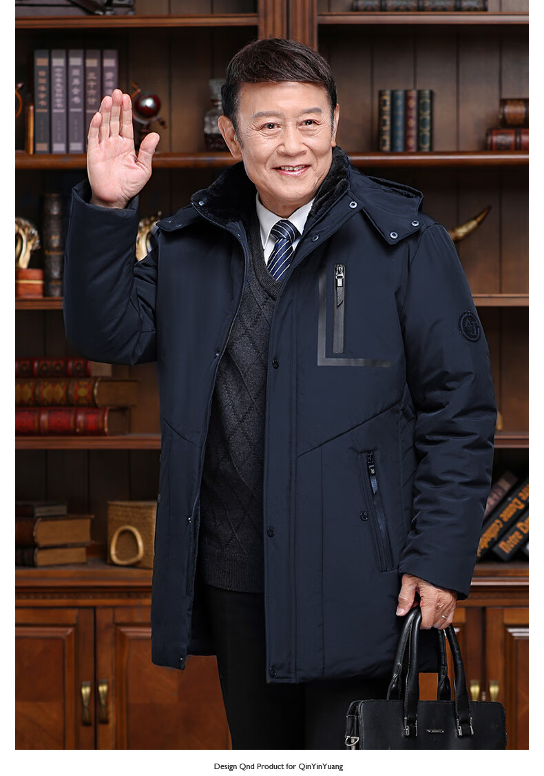 灰格老头棉袄冬天穿的老年人老头棉大衣爸爸秋冬装外套男士加绒加厚中