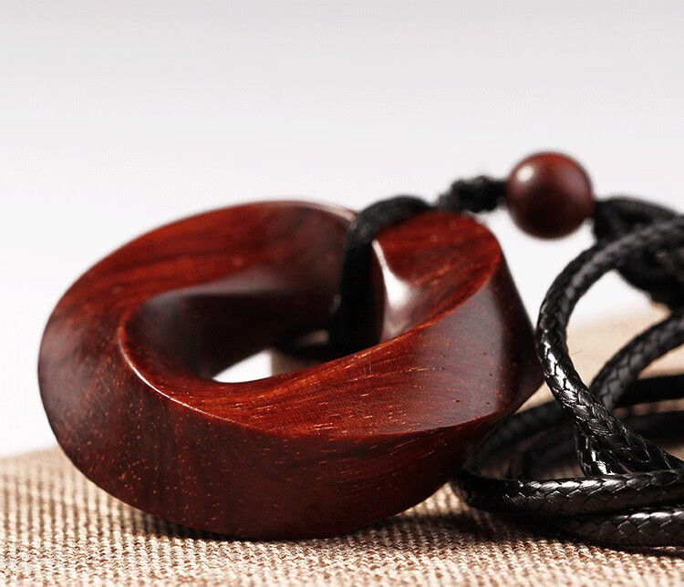 顶盈 莫比乌斯环吊坠 印度小叶紫檀木 木质木头项链木制挂件男女款