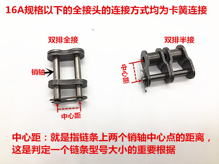 3分4分5分6分工业链条接头08b双排链扣 12a三排链接头10a链子卡扣 3分