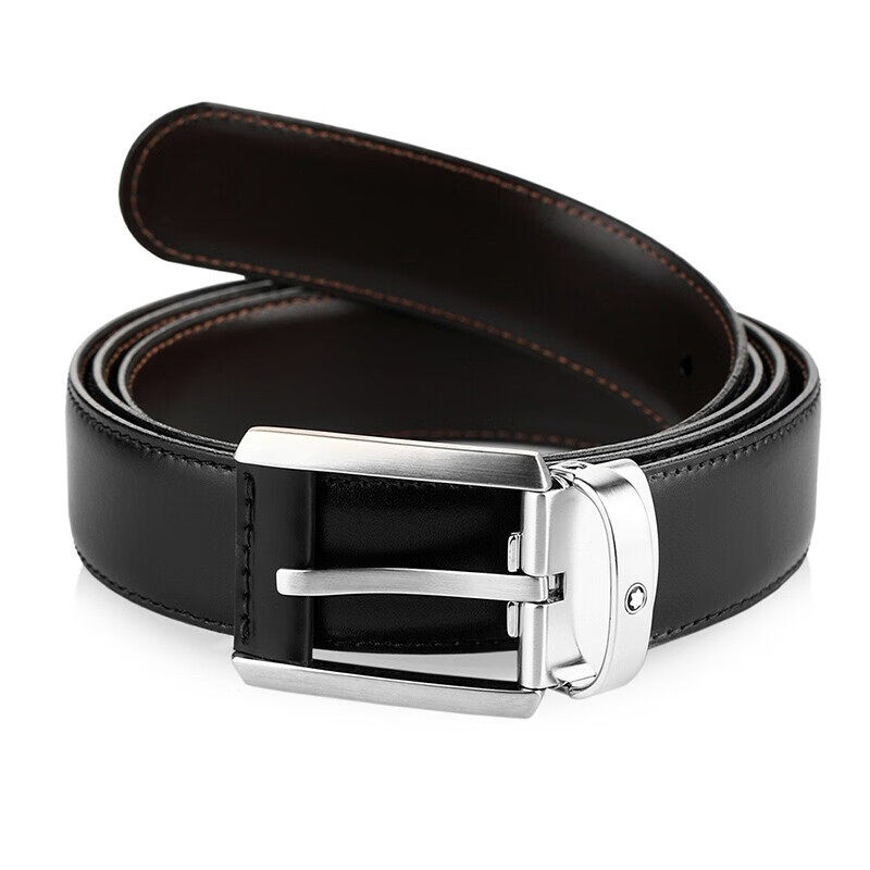 万宝龙montblanc经典光滑面皮质方形针扣皮带腰带成功男士商务休闲送