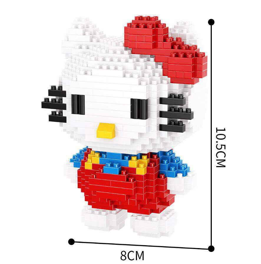 钻石微型小颗粒拼插积木玩具kitty 青蛙 企鹅 美乐蒂兼容积木微颗粒
