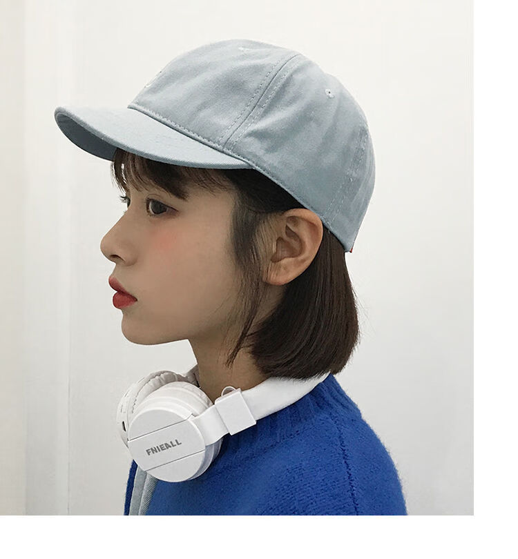 曼禄绅短檐帽男帽子男韩版潮流鸭舌帽短帽檐复古街头棒球帽女春夏款