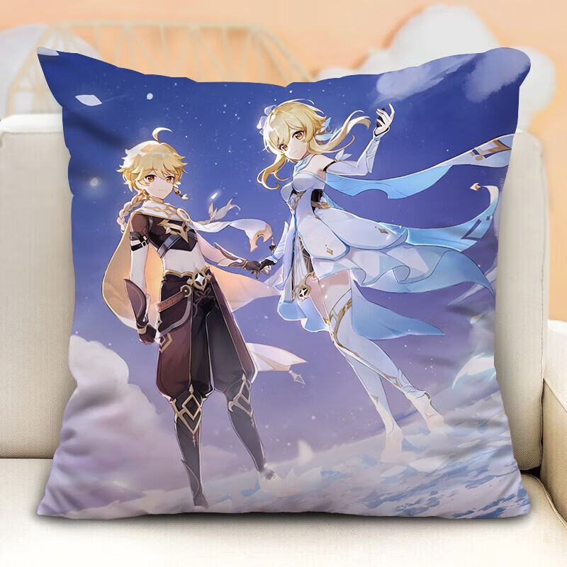 校园季莹抱枕原神周边妹妹旅行者游戏床上毛绒定制头枕车用二合一抱枕