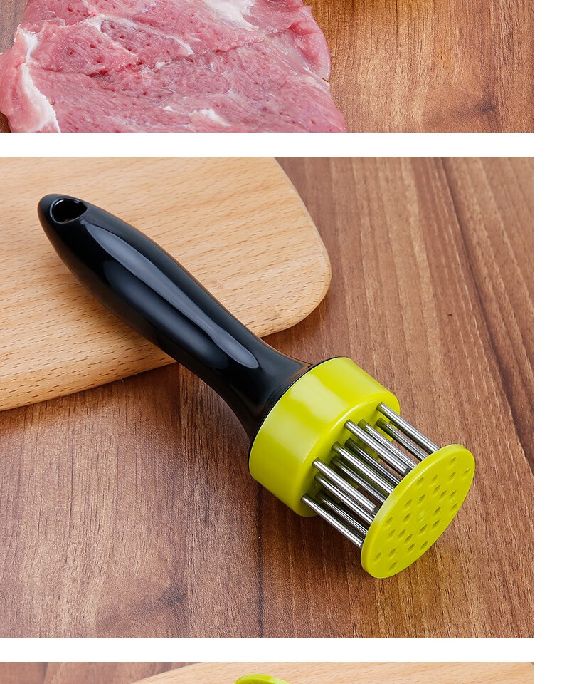 群鹊家用断筋嫩肉器松肉针敲肉锤不锈钢牛排扎孔器插钉扣猪肉叉 304
