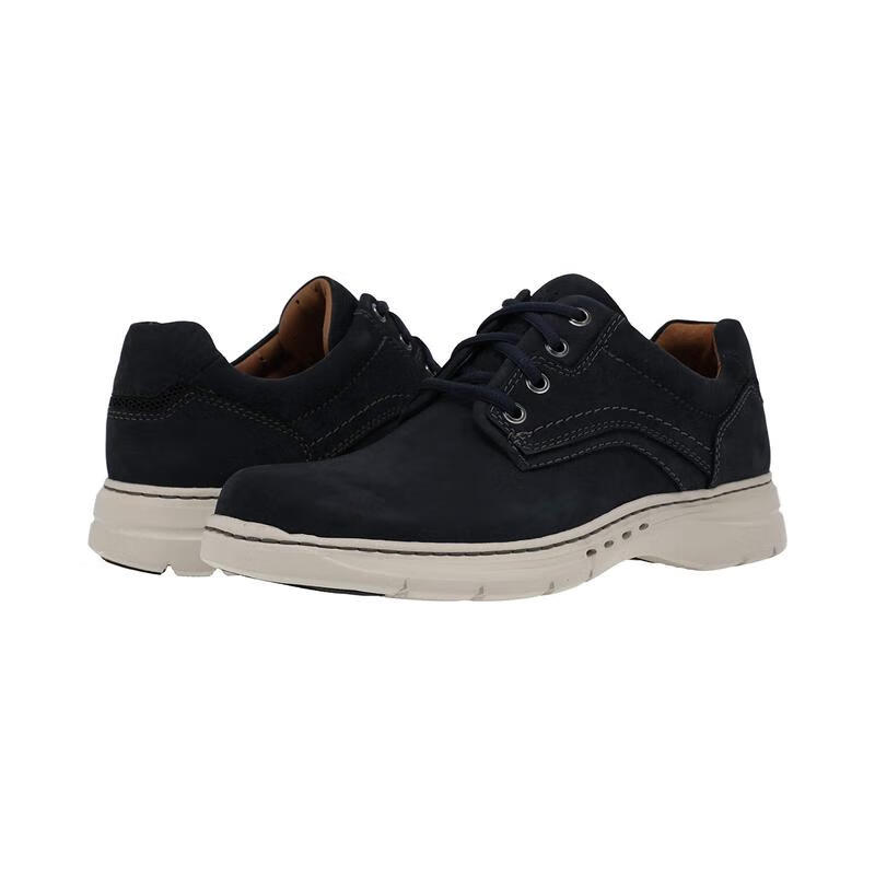 clarks 其乐 un brawley pace耐磨防滑舒适低帮男式休闲鞋 black 4e宽