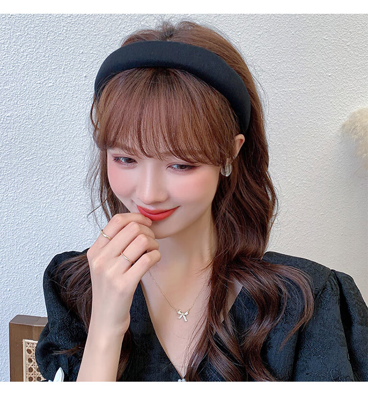 jennie同款海绵发箍外出洗脸头箍复古法式高颅顶发捆发卡发饰 果绿